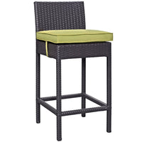 Modway Convene Outdoor Patio Fabric Bar Stool - Espresso Peridot-For entertaining or everyday use