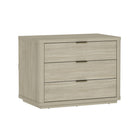Manhattan Comfort - Ensemble de 2 tables de chevet modernes Evelyn 32" à 3 tiroirs - Naturel-Poignées de tiroir horizontales et épurées pour un aspect propre et dégagé