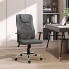 Vinsetto - Chaise d’ordinateur en maille à haut dossier avec accoudoirs - gris-Réglage de la hauteur par commande pneumatique