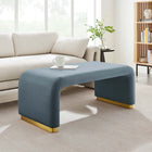 Modway Koda Performance Velvet Waterfall Ottoman - Brass/Cadet Blue-Stain-Resistant Fabric