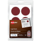 Avery Permanent Legal Seals, 1-15/16", Dark Red, 60 Pack (2354)-Red seals that are perfect for certificates and awards. Permanent adhesive keep seals secure and flat. Perfect for embossing.