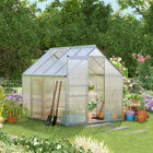 Outsunny - serre en polycarbonate 6 pi x 12 pi x 6,5 pi, gris charbon- Structure robuste en alliage d’aluminium pour une utilisation à long terme
