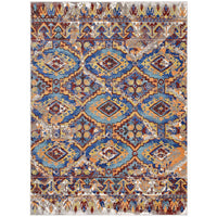 Modway Centehua Distressed Southwestern Aztec Area Rug - 4 ft W x 6 ft L - Multicolored-Colorful Southwestern Aztec Area Rug