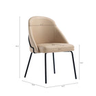 Manhattan Comfort Gracie 24.2" Modern Leatherette Upholstered Dining Chair - Tan and Black - Set of 2-Upholstered in Luxurious Leatherette with Fine Stitching 