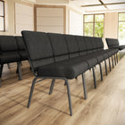 Flash Furniture HERCULES Series 21"W Church Chair with Silver Vein Frame - Dark Grey Fabric-800 lb. Weight Capacity