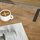 HOMCOM - Table basse rustique avec pieds en acier - finition bois naturel-Couleur : Bois naturel