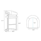 Manhattan Comfort - Augusta tabouret de bar moderne 22,8" en similicuir rembourré - gris clair-Assise structurée en base géométrique moderne en métal pour le design et la durabilité