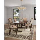 Manhattan Comfort - Lot de 4 chaises de salle à manger traditionnelles Fifth Avenue 18,5 po en similicuir et velours, coloris beige-Cadre en hêtre massif avec une finition noyer riche