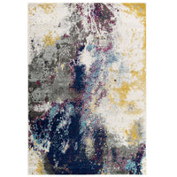 Modway Entourage Adeline Contemporary Modern Abstract Area Rug - 8 ft W x 10 ft L - Blue Grey Yellow Ivory Pink-Contemporary Abstract Area Rug