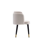Manhattan Comfort - Chaise de salle à manger moderne Zephyr 21,65 po en velours crème-Piètement standard à 4 pieds