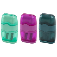 Merangue - Taille-crayons et gommes 2 en 1 assortis-Conception 2 en 1 : comprend à la fois un taille-crayon et une gomme dans un seul appareil