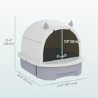 PawHut Enclosed Cat Litter Box with Lid and Scoop - Grey-Included litter scoop aids in cleanup 