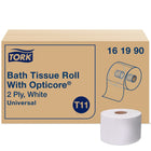Tork Universal Bath Tissue Roll with OptiCore - 2-Ply - 865 Sheets/Roll - 36 Pack-Quality tissue is 100% recycled and 25% PC exceeding EPA guidelines for post-consumer waste. 