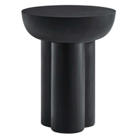 Modway Caspian Round Concrete Side Table - Black-Contemporary Modern Side Table