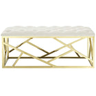 Modway Intersperse Bench - Gold/Ivory-Non-Marking Foot Pads