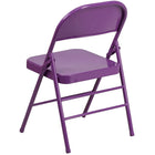 Flash Furniture – Chaise pliante en métal HERCULES COLORBURST à double pivot et triple renfort, violet impulsif (HF3-PUR-GG)-Cadre en acier de calibre 18