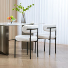 HOMCOM Dining Chairs with Steel Legs for Kitchen - Cream White - Set of 2-Non-skid foot caps attached to chair legs prevent ground scratches