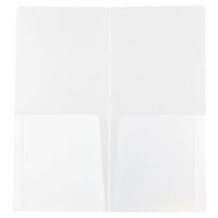 JAM Paper Heavy Duty Plastic Two-Pocket Mini Folders - 4 1/4 x 9 1/8 - Clear - 6 Pack-Durable Plastic Memo Folders | Colour: Clear