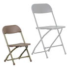 Flash Furniture Kids Brown Plastic Folding Chair - 10 Pack-18 Gauge Steel Frame