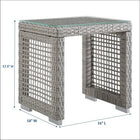 Modway - Aura Terrasse extérieure Rotin en osier Table d’appoint - Gris-Rotin en osier synthétique en PE gris