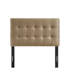 Modway Lily Stain-Resistant Performance Velvet Twin Size Headboard - Taupe-Padded Construction