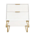 Manhattan Comfort - Table de nuit moderne DUMBO 20,07" à 2 tiroirs - Blanc-10
