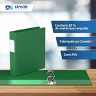 Davis Group Super économie, Reliure à anneaux en “D” inclinés 1.5 po, paquet de 6 – Vert-Polypropylène sans PVC