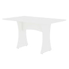 Manhattan Comfort - Ensemble de salle à manger Coney 135 cm style mid-century moderne - Blanc - Lot de 3-Cadre en MDF mélangé avec finition peinte et base en H avec pieds métalliques réglables
