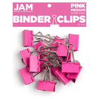 JAM Paper Colourful Binder Clips - Medium - 1 1/4" - Pink - 15 Pack-Colour: Pink | Made of tempered steel for an extra strong hold