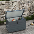 Outsunny - 78 gallons boîte de jardin en métal -Poignées intégrées et quatre roues (dont deux avec freins) pour un déplacement facile
