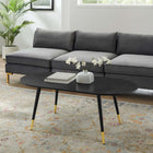 Modway Vigor 47" Oval Coffee Table - Black-MDF Tabletop