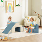 Qaba - Blocs d’escalade en mousse pour tout-petits - mousse de jeu souple - bleu - ensemble de 2-Mousse PU haute densité, housse en velours doux, sans danger pour la peau de bébé 