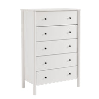 Modway Emmeline Scalloped 5-Drawer Chest - White-Versatile 5-Drawer Chest