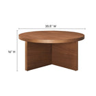 Modway Silas Round Wood Coffee Table - Walnut-Mango Wood and Veneer