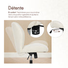 Elle Decor - Chaise de travail en tissu Kylian - Crème-Base en métal solide, conçue pour supporter un poids maximal de 124 kg (275 lb) en toute sécurité