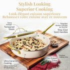 Gotham Steel Naturals Ceramic Nonstick Cookware Set - Cream with Gold Handles - 15-Piece-6