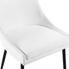 Modway Viscount Upholstered Fabric Dining Chairs - Black/White - 2 Pack-10