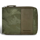 Champs Camo Leather Zip Around Wallet - Green-Leather Zip around wallet in gift box