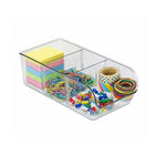 Azar - Petit bac de rangement empilable en plastique - Transparent - Paquet de 4-Accès à face ouverte pour plus de commodité