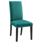Modway Parcel Dining Upholstered Fabric Side Chair - Teal-Modern Accent Chair