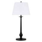 Hudson&Canal Wilmer 28" Tall Table Lamp with Fabric Shade - Blackened Bronze/White-Modern and contemporary design for your living room, workspace, or bed side table
