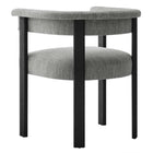 Modway Imogen Fabric Upholstered Barrel Dining Chairs - Heathered Weave Grey/Black - 2 Pack-9