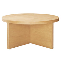 Modway - Silas Manche Table basse en bois - Naturel-Table basse ronde moderne