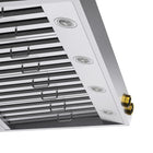 KUCHT KRH480-GL 48" 1200 CFM Under‑Cabinet Range Hood with Digital Controls - Stainless Steel/Gold-The 5-minute delay-off feature keeps the hood running after cooking to ensure smoke and odours have cleared the environment without affecting the lamp light setting
