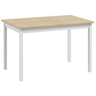 HOMCOM - Table de cuisine style ferme avec cadre en bois pour salle à manger - bois naturel-Style maison de ferme, se marie parfaitement avec la plupart des décorations d'intérieur 