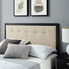 Modway Willow Wood Queen Platform Bed with Splayed Legs - Black Beige-Assembly Required