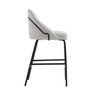 Manhattan Comfort Gracie 22" Modern Leatherette Upholstered Counter Stool - Stone and Black-Weight Capacity: 275 Lbs. Each