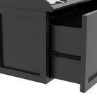 PawHut Large Elevated Dog Bowl Stand with Bowl and Storage - Black-Materials: Stainless Steel, MDF 