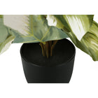 Monarch Specialties - Plante Artificielle - 13 po H - Monstera Calthea - Mis En Pot - Ensemble De 2 - Feuilles Vertes - Pots Noirs-Garantie limitée de 5 ans contre les défauts du fabricant
