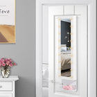 HOMCOM Mirror Jewelry Cabinet - 12.5" L x 5.3" W x 51.2" H - White-Space-saving wall mounted and door mounted design, maximizing your room 